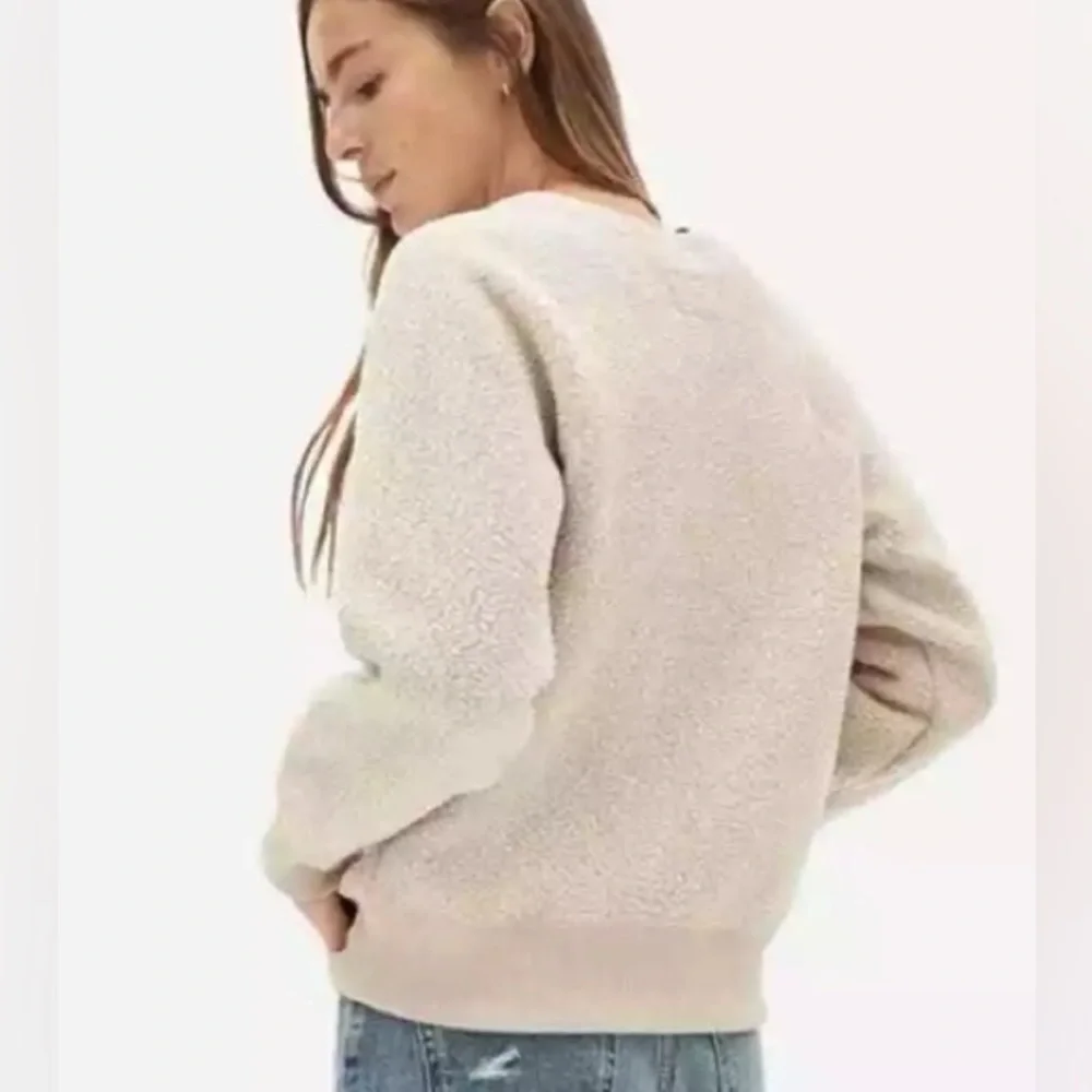 Everlane The Renew Raglan Sherpa Fleece Sweatshirt- Women’s Medium - Picture 3 of 7